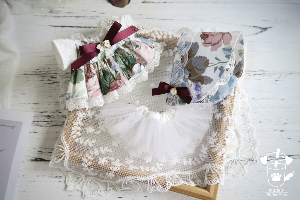 【15cmぬいぐるみ・ぬい服】Charlotte's Reverie・クラシックお花ワンピースセット(2色)