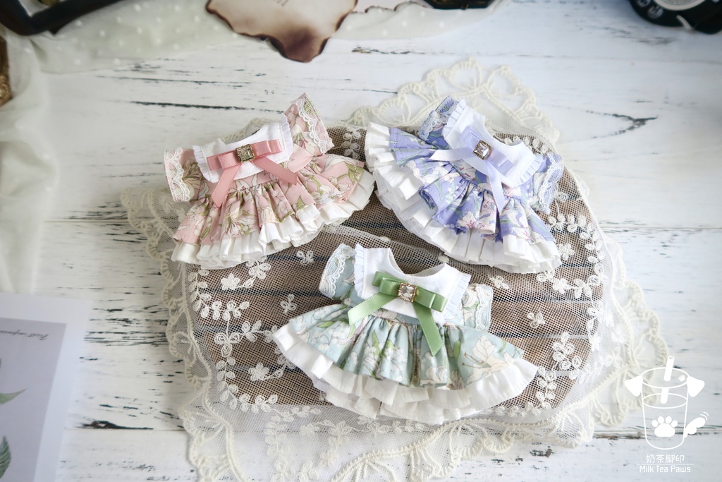 【10cmぬいぐるみ・ぬい服】温室リリー・お花ワンピースセット（全3色）