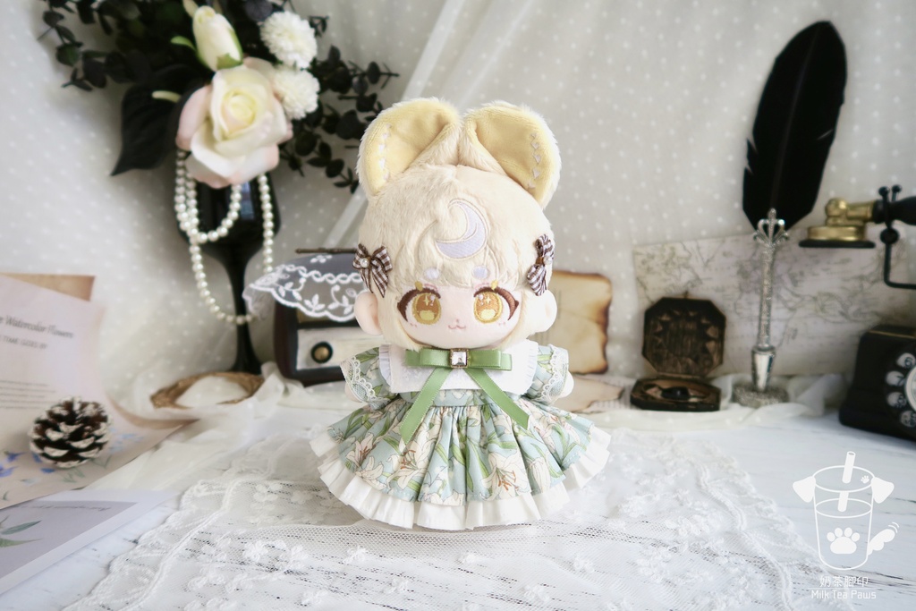 【15cmぬいぐるみ・ぬい服】温室リリー・お花ワンピースセット(全3色)