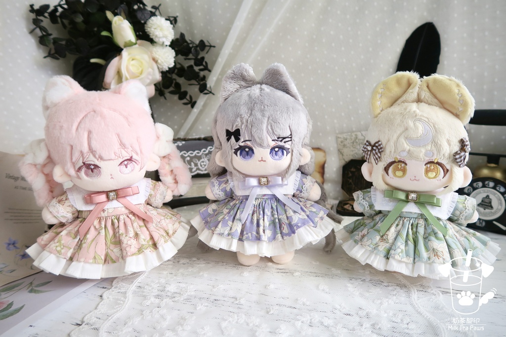 【15cmぬいぐるみ・ぬい服】温室リリー・お花ワンピースセット(全3色)