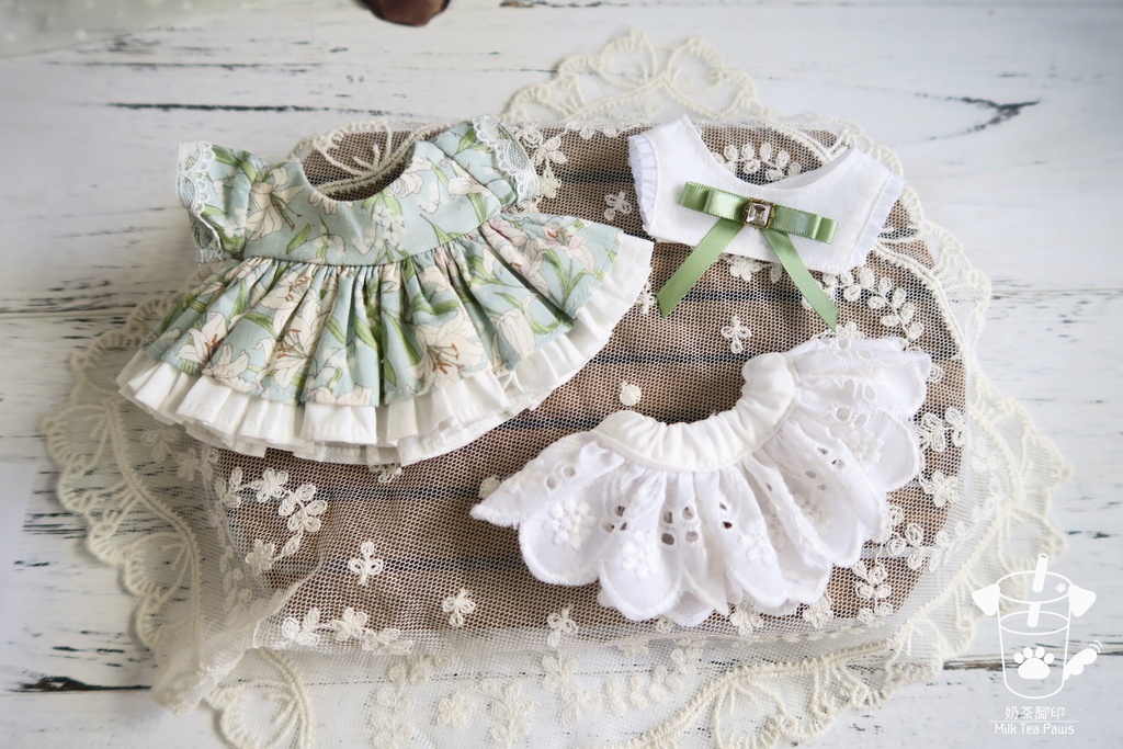 【15cmぬいぐるみ・ぬい服】温室リリー・お花ワンピースセット(全3色)