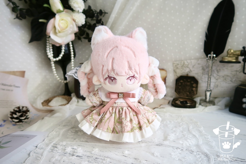 【15cmぬいぐるみ・ぬい服】温室リリー・お花ワンピースセット(全3色)