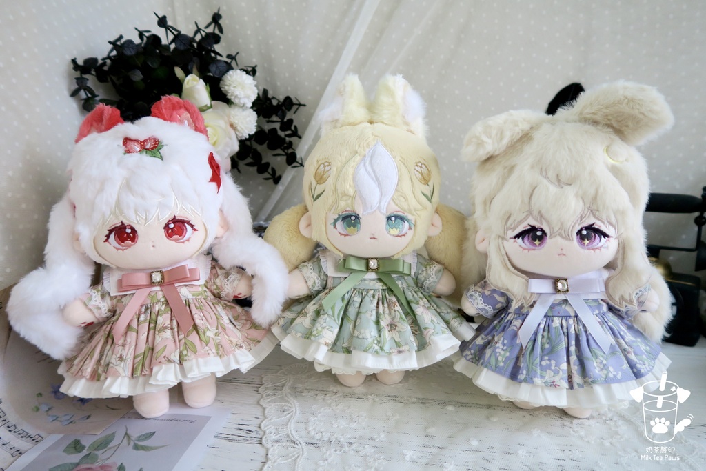 【20cmぬいぐるみ・ぬい服】温室リリー・お花ワンピースセット(全3色)