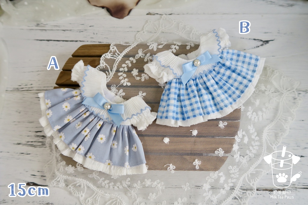 【15cmぬいぐるみ・ぬい服】Light Earl Grey・ワンピース（全2柄）