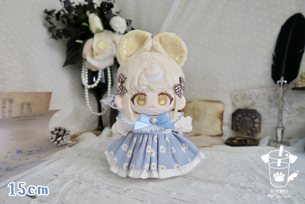 【15cmぬいぐるみ・ぬい服】Light Earl Grey・ワンピース(全2柄)
