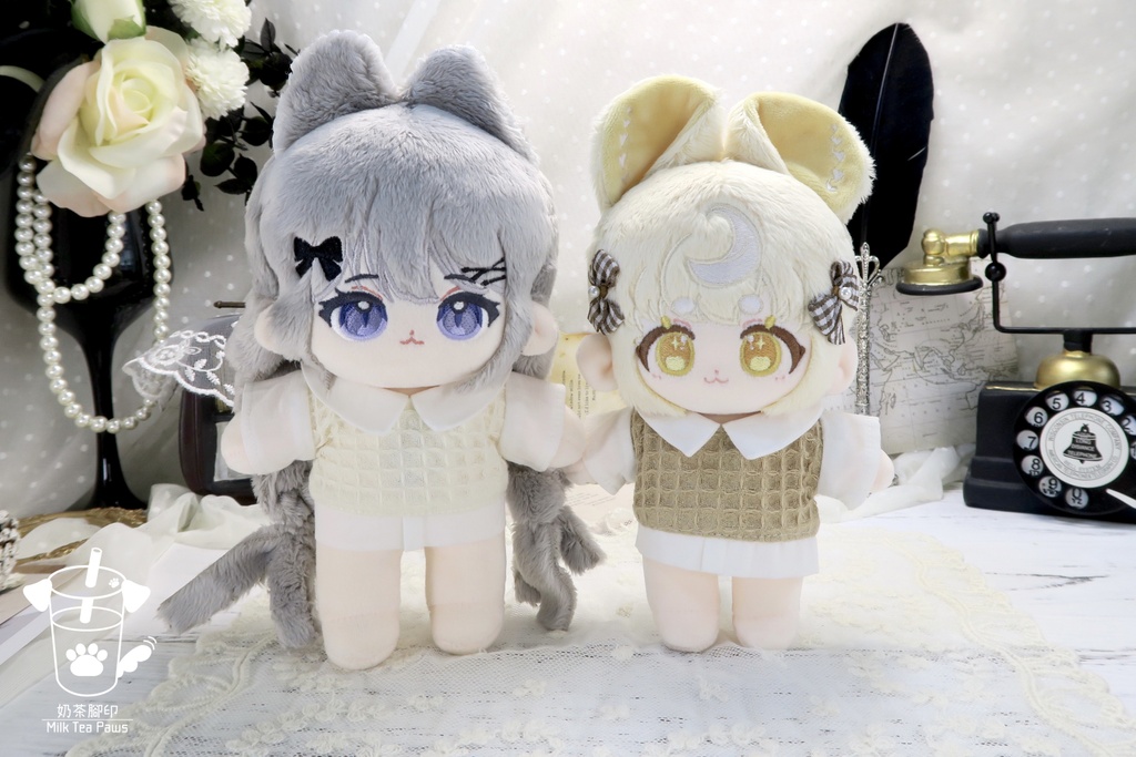 【15cmぬいぐるみ・ぬい服】フェイクレイヤードシャツ(6色)