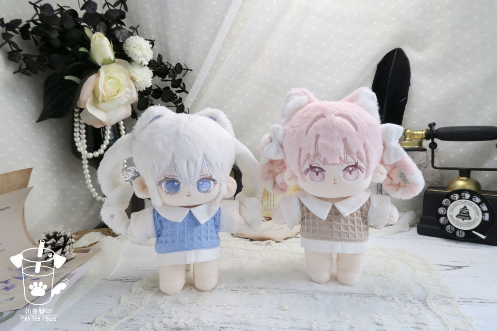 【15cmぬいぐるみ・ぬい服】フェイクレイヤードシャツ(6色)