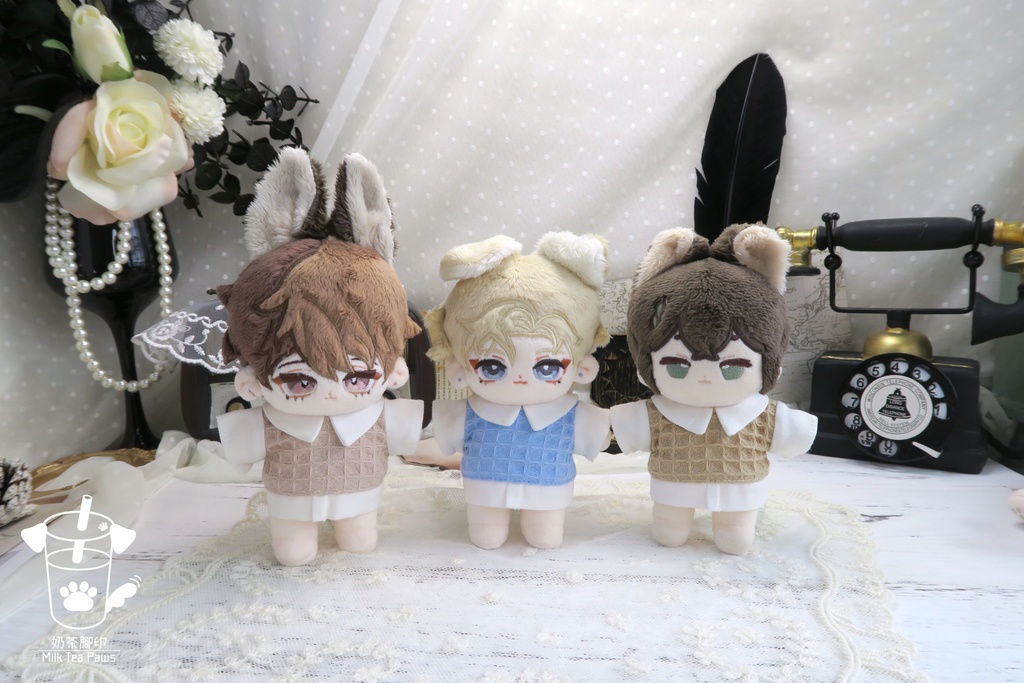 【10cmぬいぐるみ・ぬい服】フェイクレイヤードシャツ(6色)