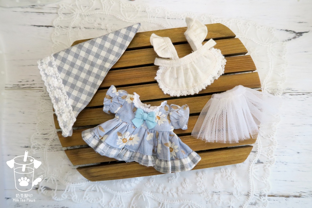 【10cmぬいぐるみ・ぬい服】カントリーピクニック・ドレスセット(2色)