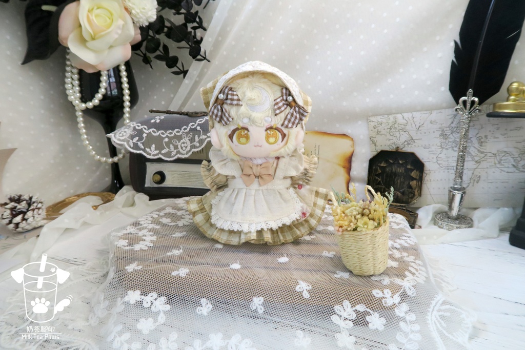 【10cmぬいぐるみ・ぬい服】カントリーピクニック・ドレスセット(2色)