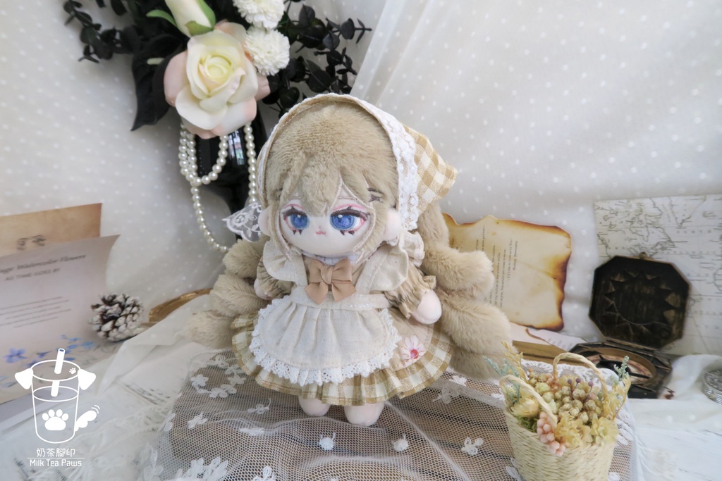 【10cmぬいぐるみ・ぬい服】カントリーピクニック・ドレスセット(2色)