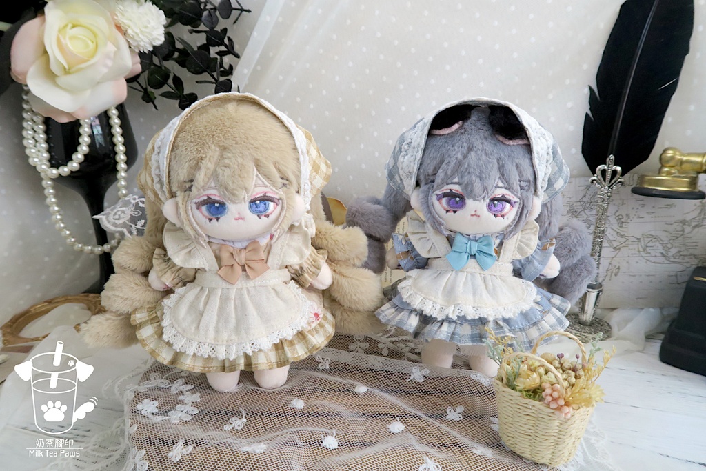 【10cmぬいぐるみ・ぬい服】カントリーピクニック・ドレスセット(2色)