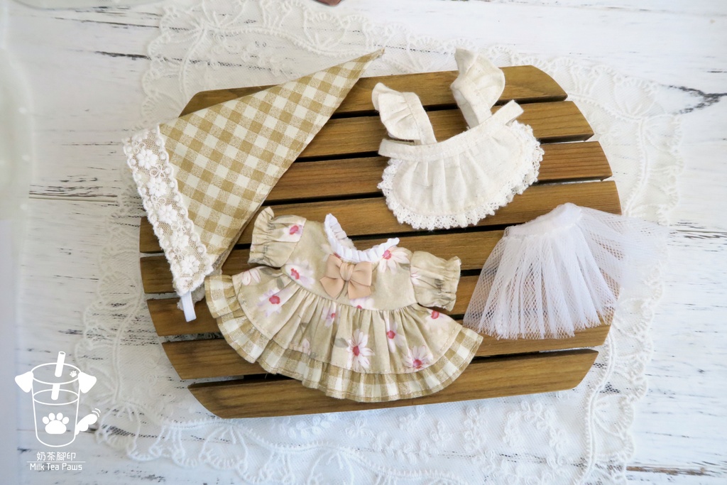 【10cmぬいぐるみ・ぬい服】カントリーピクニック・ドレスセット(2色)