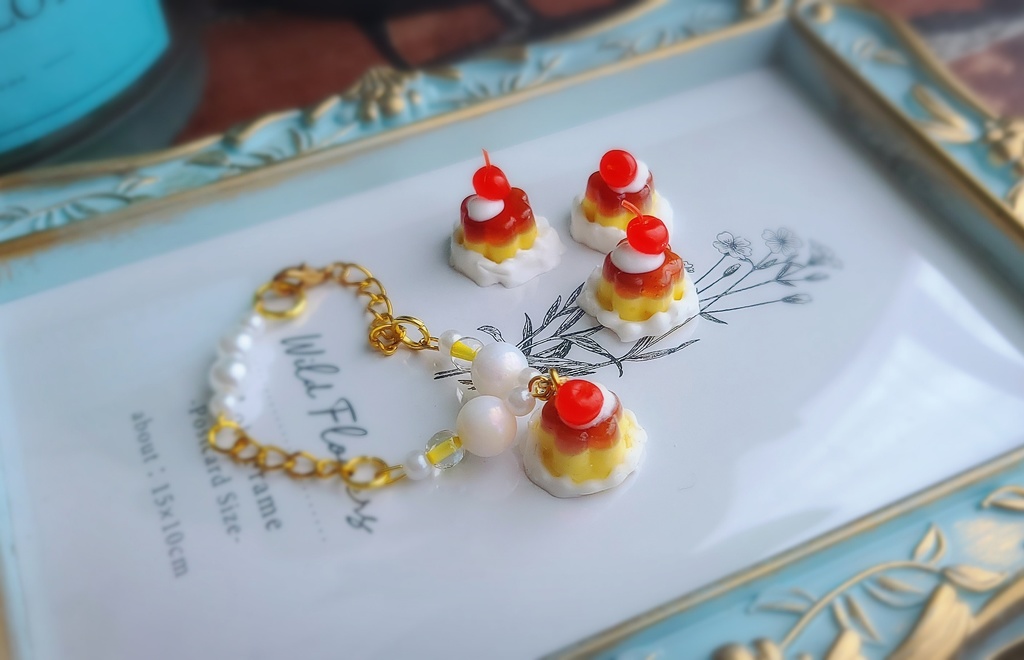 レトロ喫茶 プリンアラモード バックチャーム