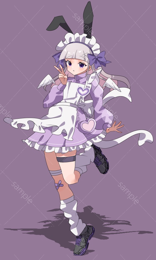 立ち絵素材 ジャージメイド/パープル