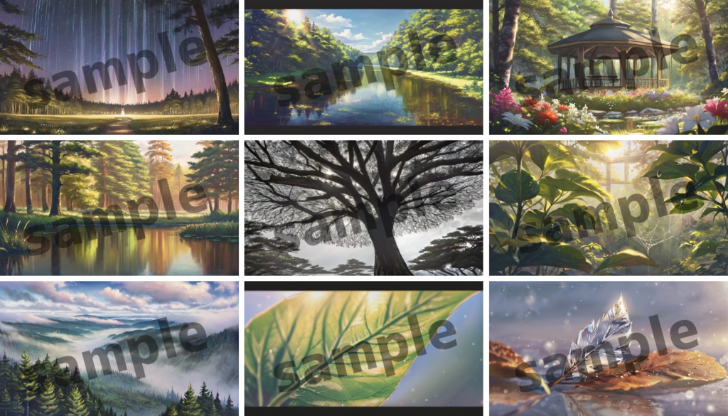 緑陰エスケープ/森背景パック 264枚/TRPG/ココフォリア/パワーポイント資料などに使える!