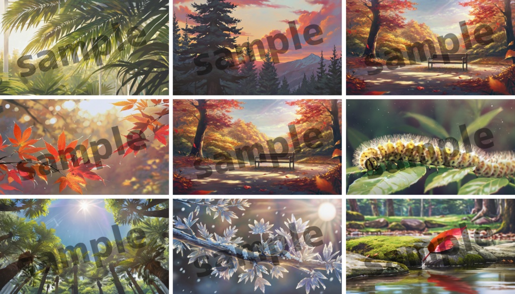 緑陰エスケープ/森背景パック 264枚/TRPG/ココフォリア/パワーポイント資料などに使える!