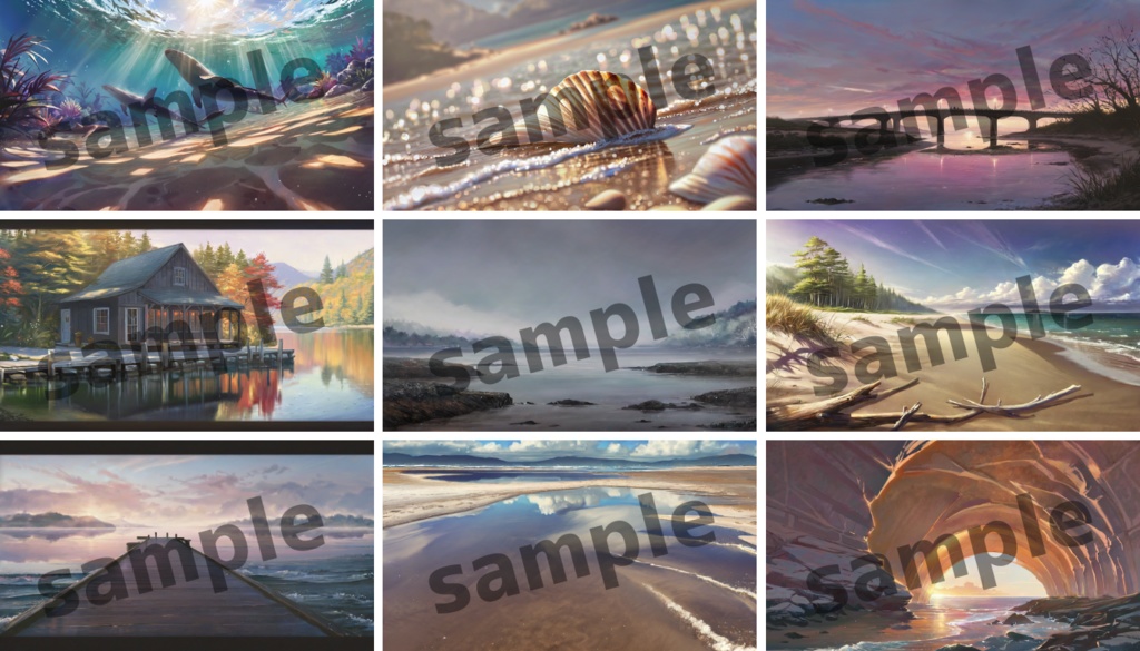 海岸背景パック156枚/TRPG/ココフォリア/パワーポイント資料などに使える!