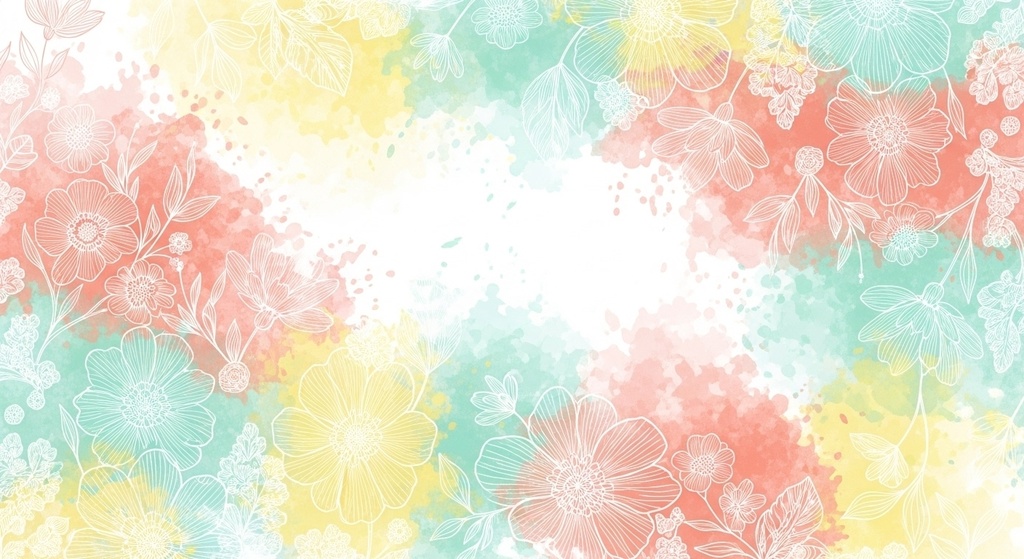 【25枚セット】ふんわり水彩と線画の、パステル壁紙コレクション 【商用利用OK】