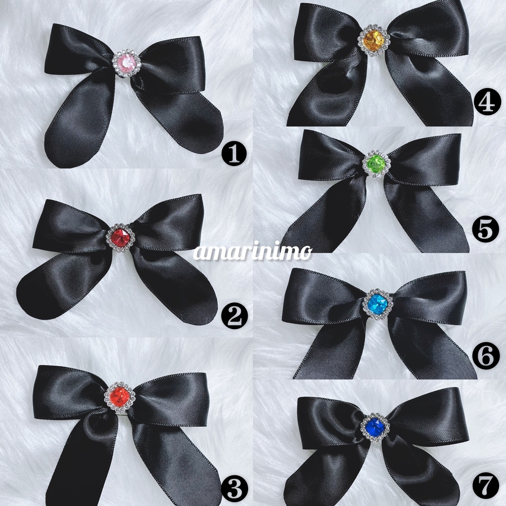 ぬい用 アクセサリー リボン/bow(推し色 黒/black)
