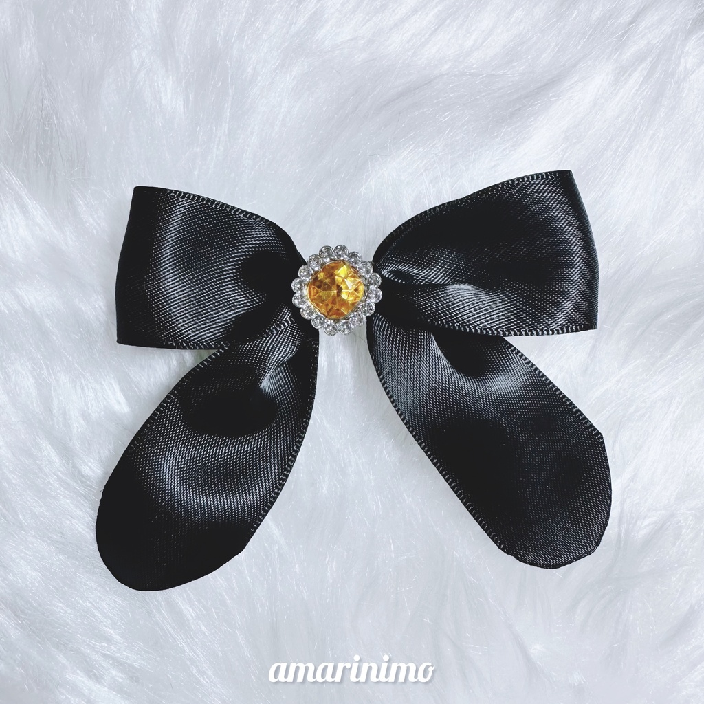 ぬい用 アクセサリー リボン/bow(推し色 黒/black)