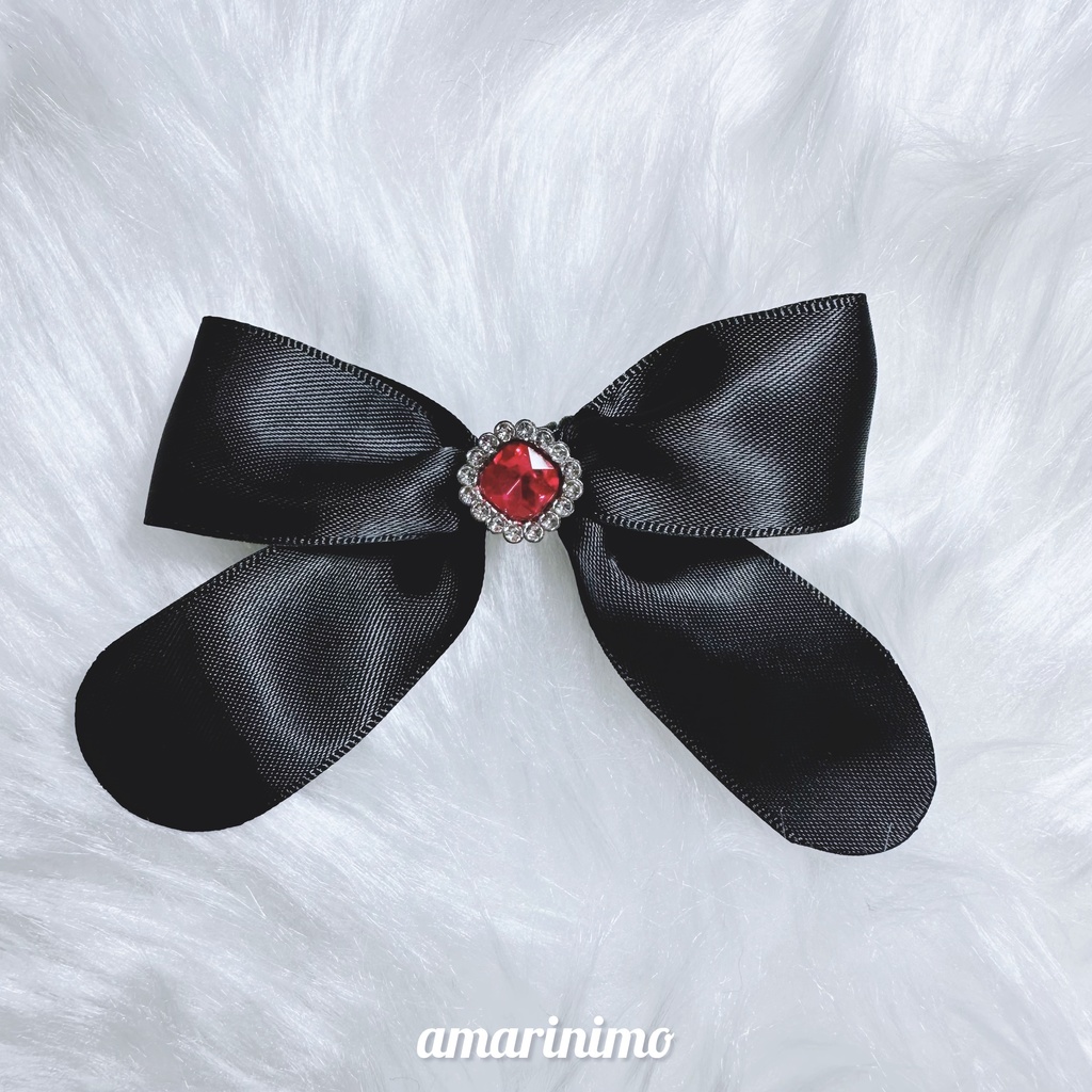 ぬい用 アクセサリー リボン/bow(推し色 黒/black)