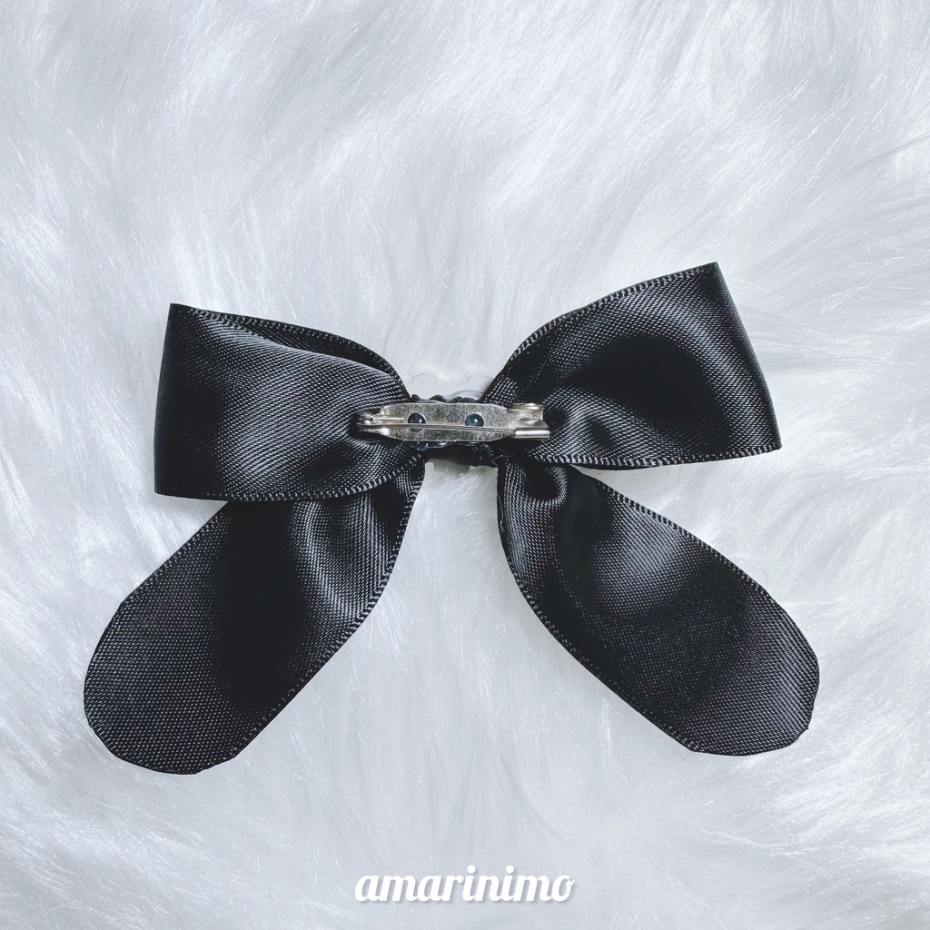 ぬい用 アクセサリー リボン/bow(推し色 黒/black)