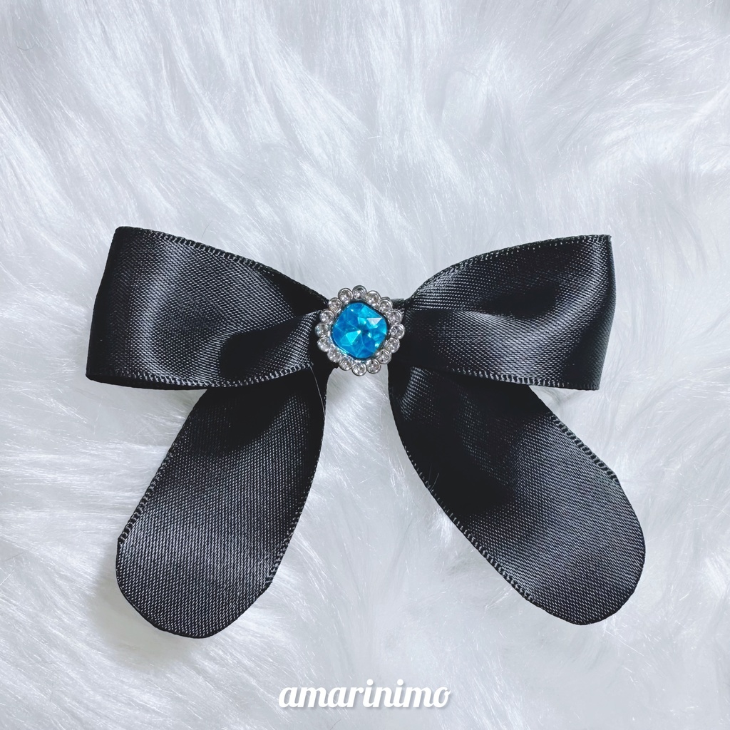 ぬい用 アクセサリー リボン/bow(推し色 黒/black)