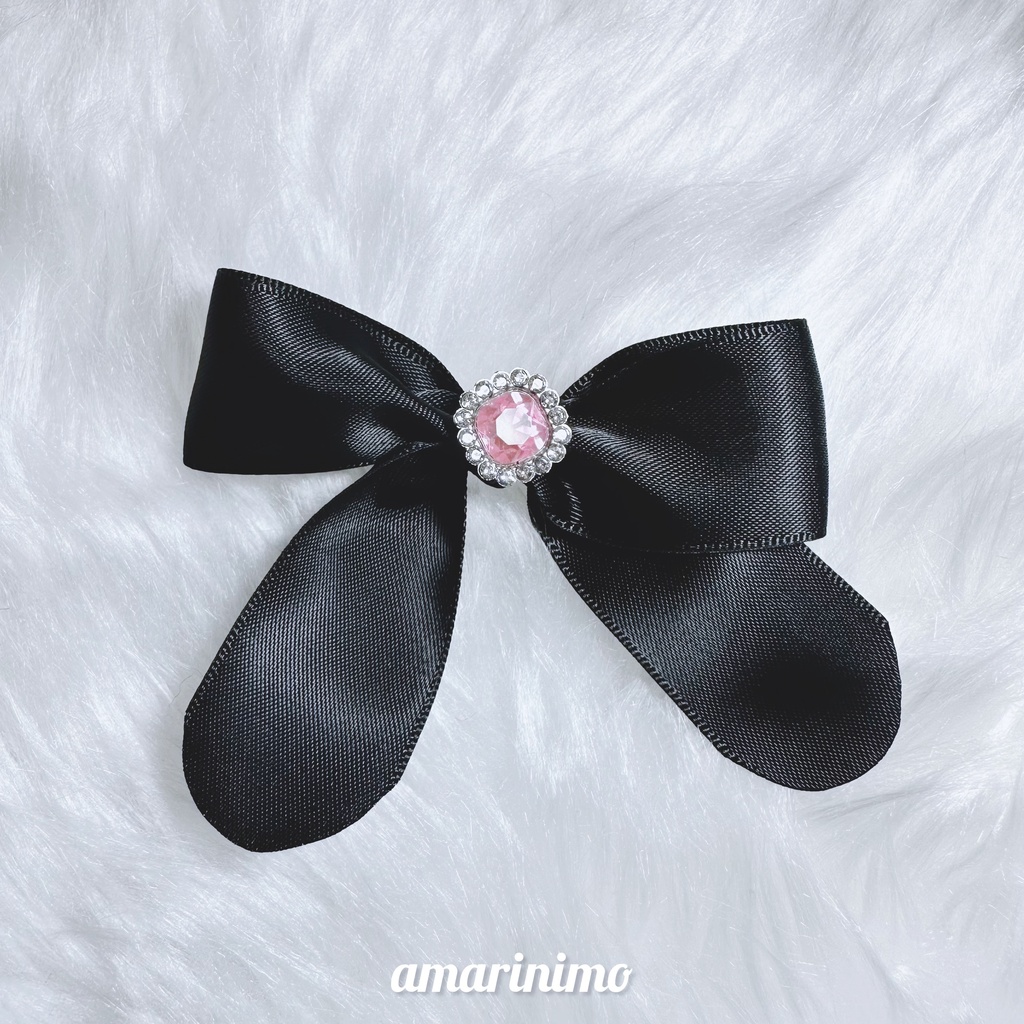 ぬい用 アクセサリー リボン/bow(推し色 黒/black)