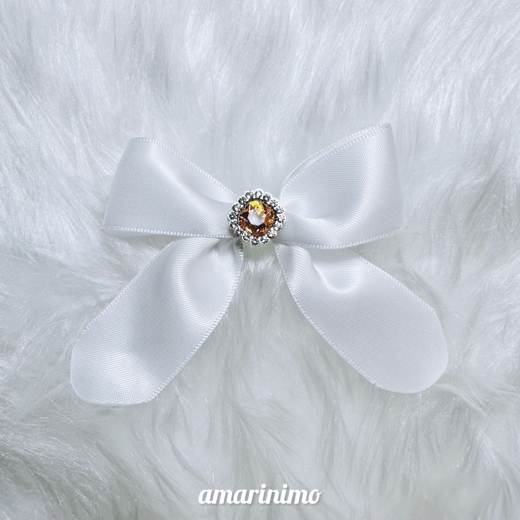 ぬい用 アクセサリー リボン/bow(推し色 白/white)