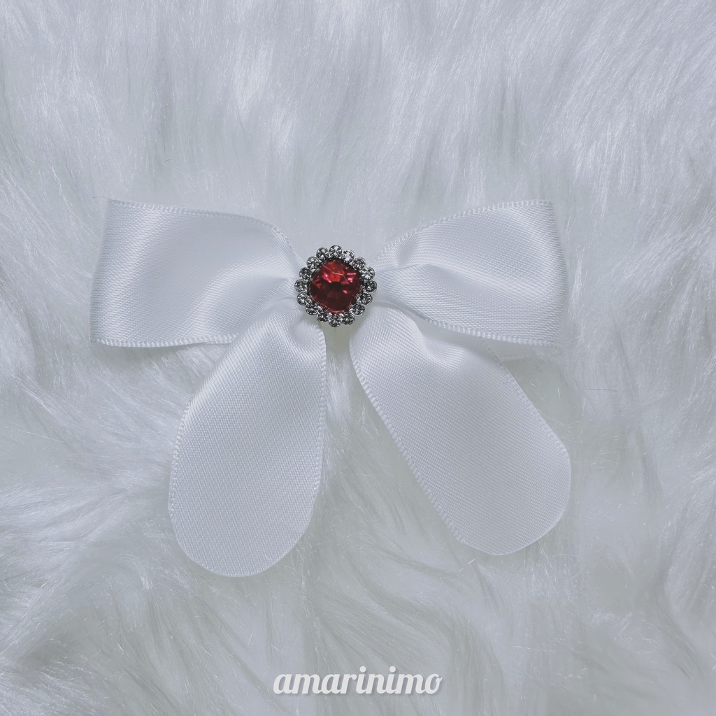 ぬい用 アクセサリー リボン/bow(推し色 白/white)