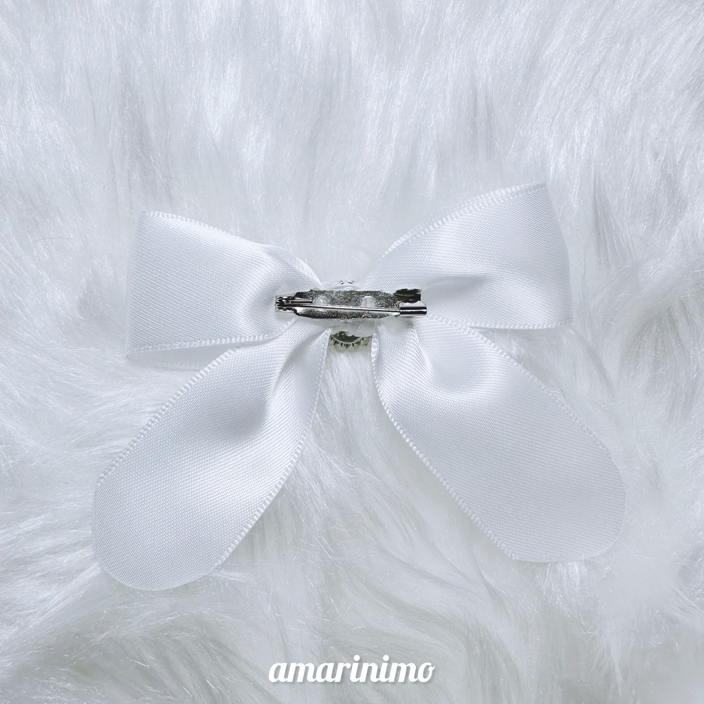 ぬい用 アクセサリー リボン/bow(推し色 白/white)