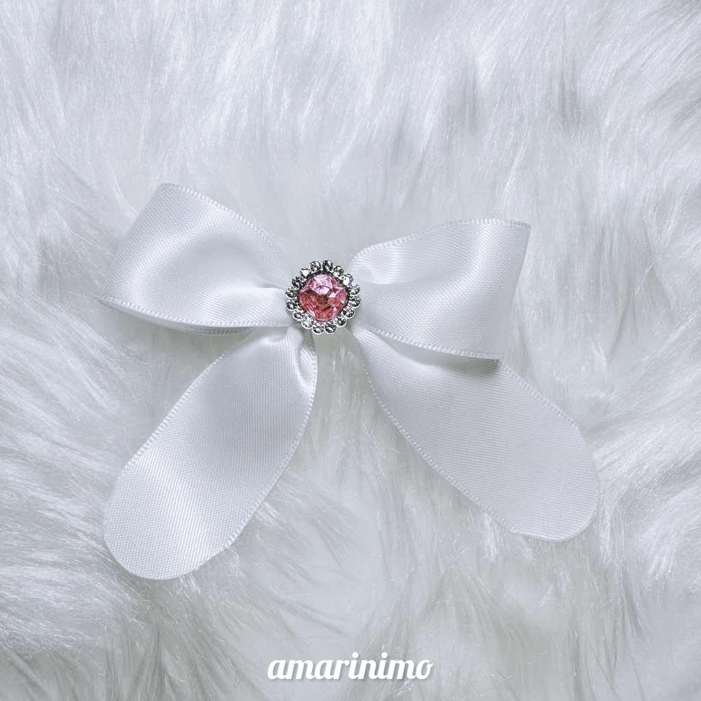 ぬい用 アクセサリー リボン/bow(推し色 白/white)
