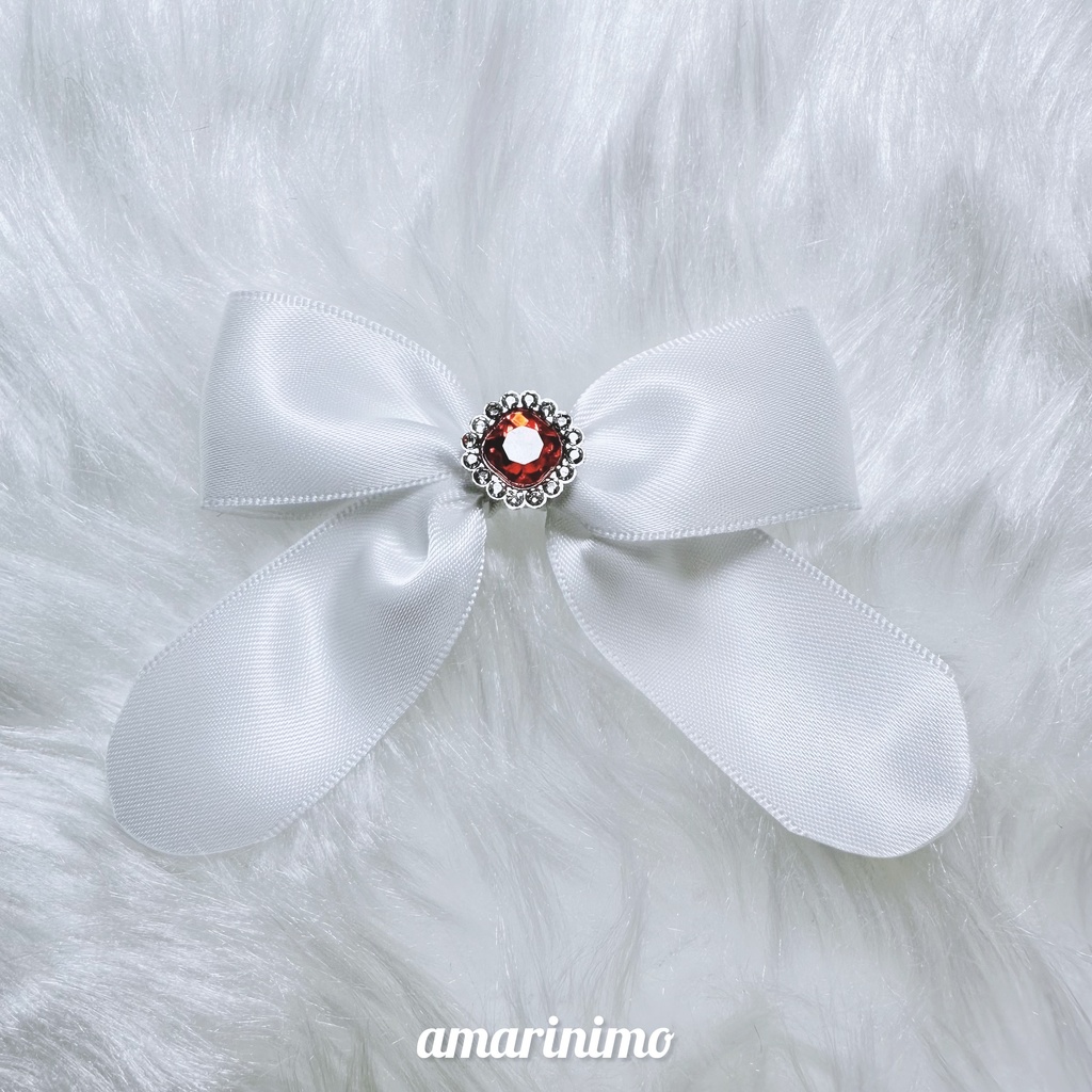 ぬい用 アクセサリー リボン/bow(推し色 白/white)