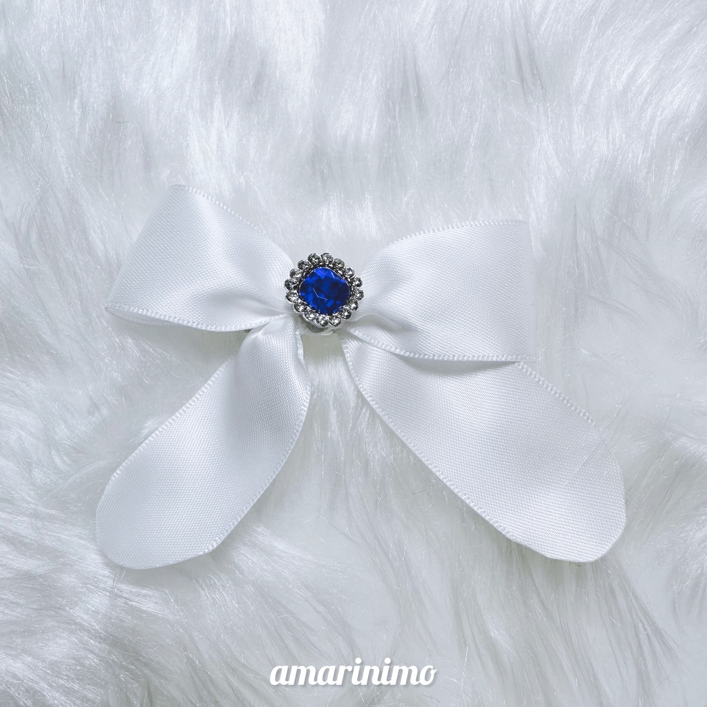 ぬい用 アクセサリー リボン/bow(推し色 白/white)