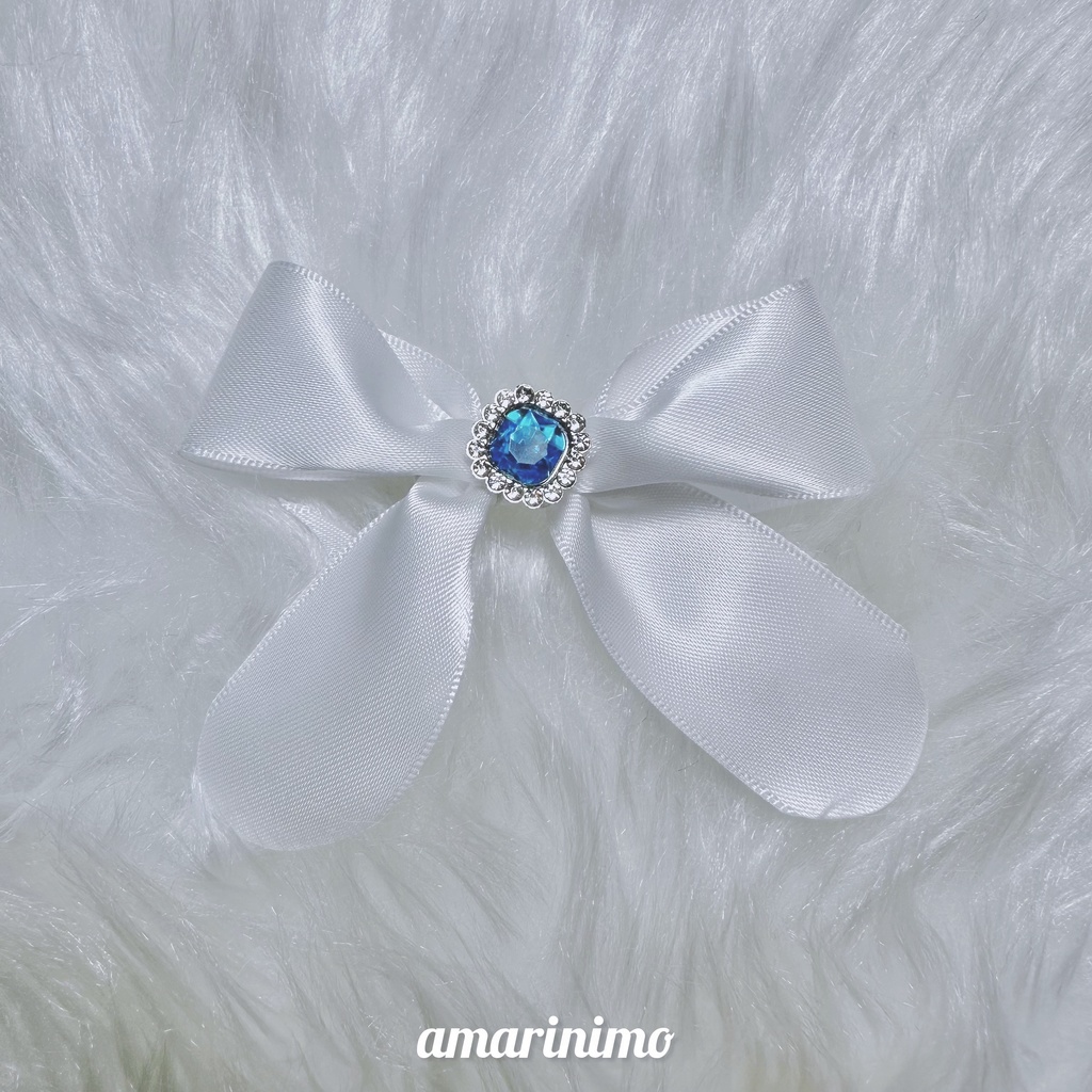 ぬい用 アクセサリー リボン/bow(推し色 白/white)