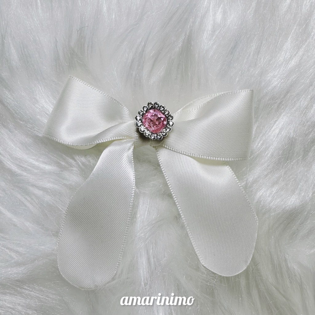 ぬい用 アクセサリー リボン/bow(推し色 きなり/off-white)