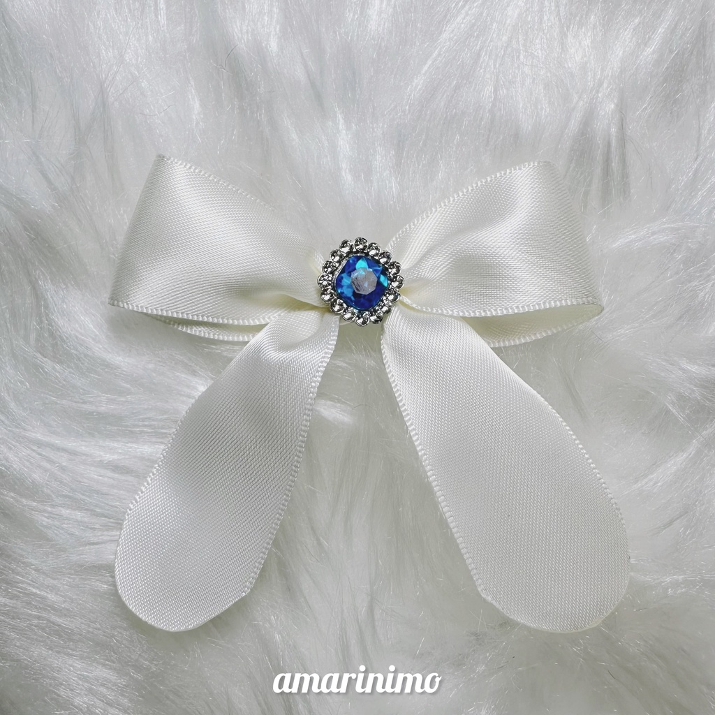 ぬい用 アクセサリー リボン/bow(推し色 きなり/off-white)