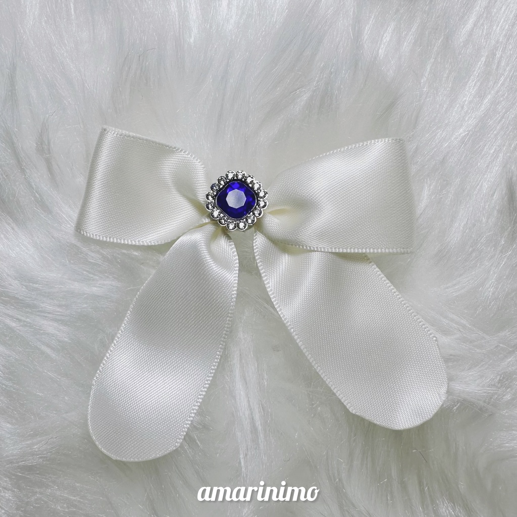 ぬい用 アクセサリー リボン/bow(推し色 きなり/off-white)