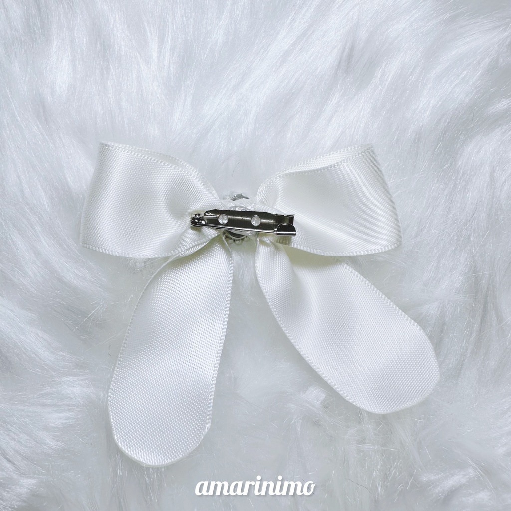 ぬい用 アクセサリー リボン/bow(推し色 きなり/off-white)