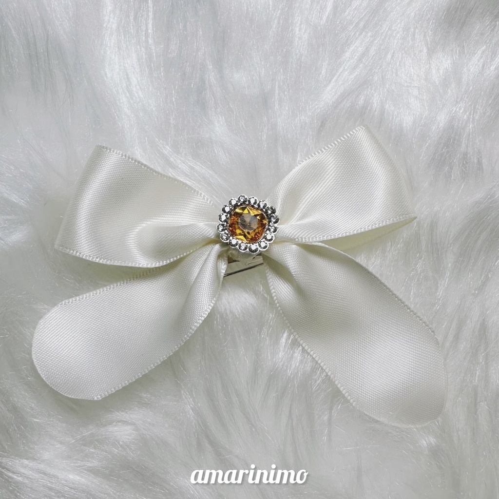 ぬい用 アクセサリー リボン/bow(推し色 きなり/off-white)