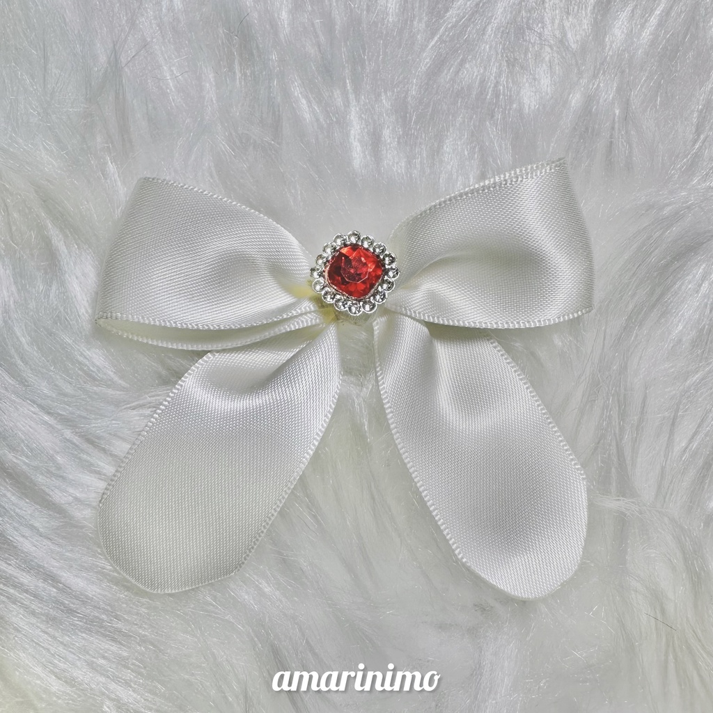 ぬい用 アクセサリー リボン/bow(推し色 きなり/off-white)