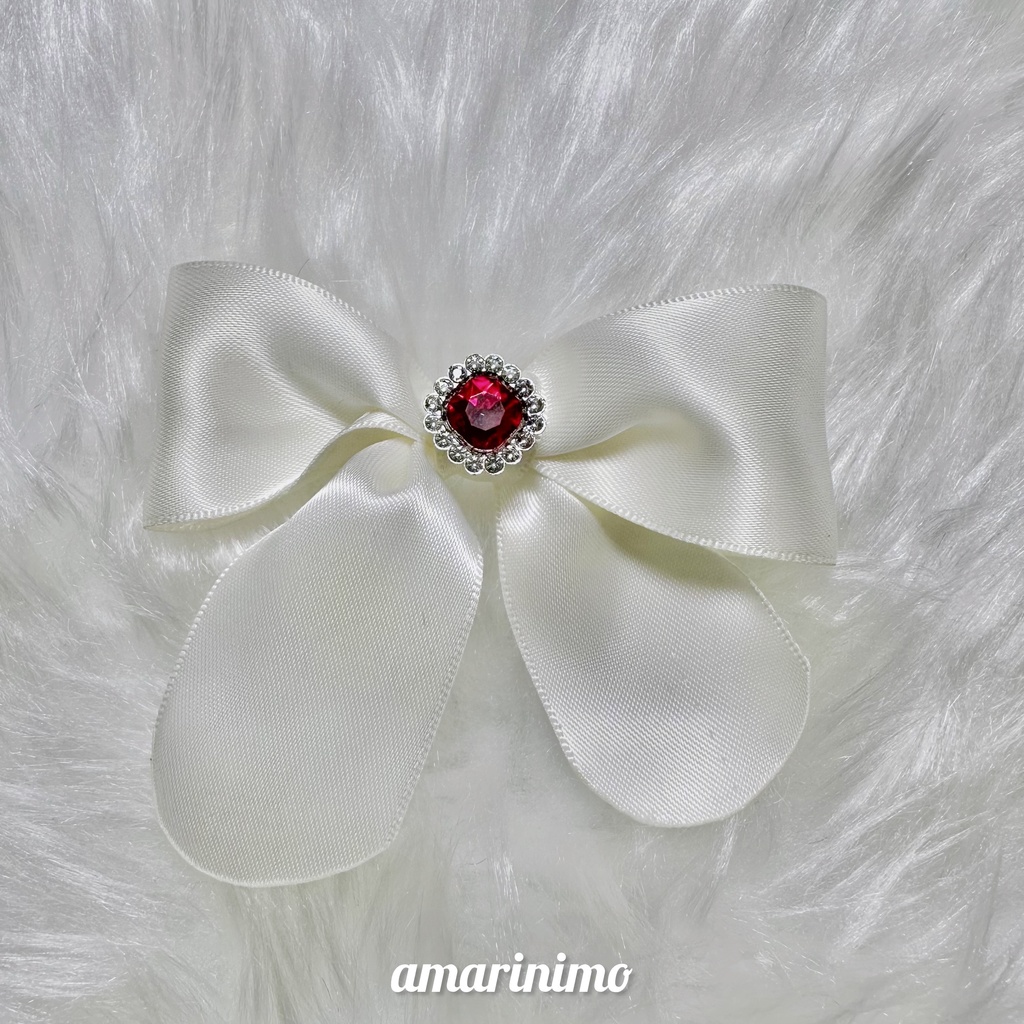 ぬい用 アクセサリー リボン/bow(推し色 きなり/off-white)