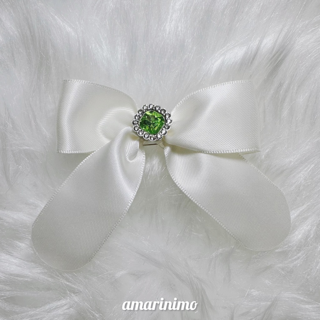 ぬい用 アクセサリー リボン/bow(推し色 きなり/off-white)