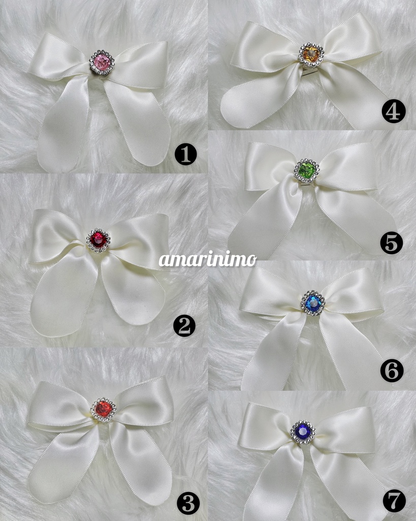 ぬい用 アクセサリー リボン/bow(推し色 きなり/off-white)