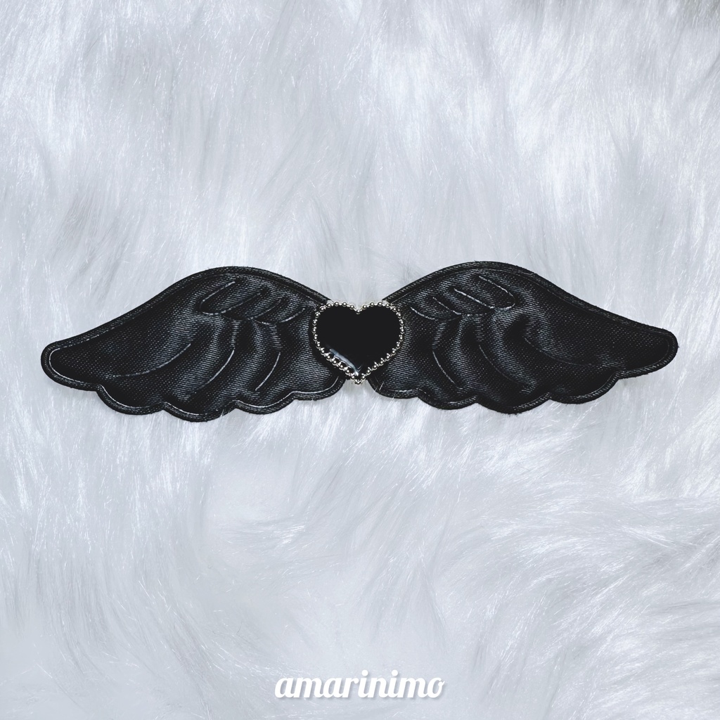 ぬい用 アクセサリー 羽/wing(黒/black)
