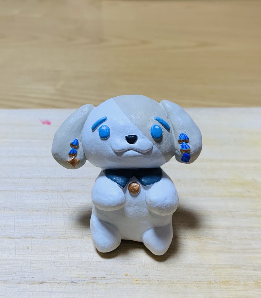 おいしいものと、はるたうん(粘土置物)