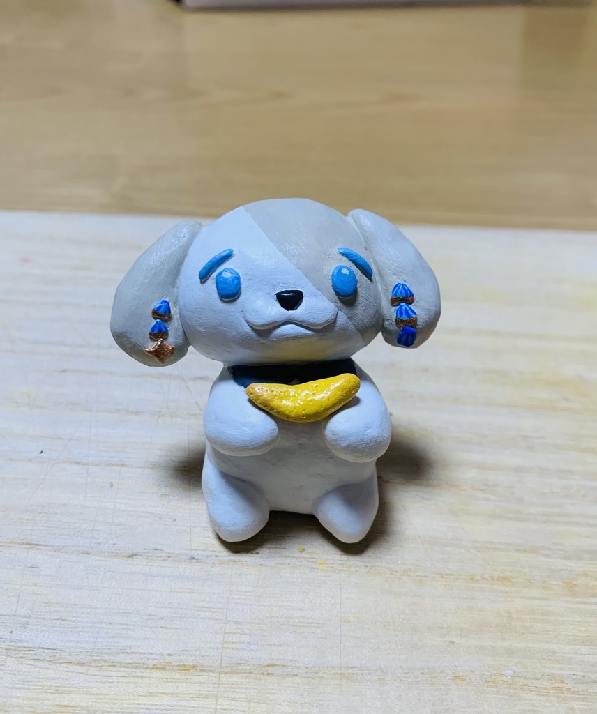 おいしいものと、はるたうん(粘土置物)