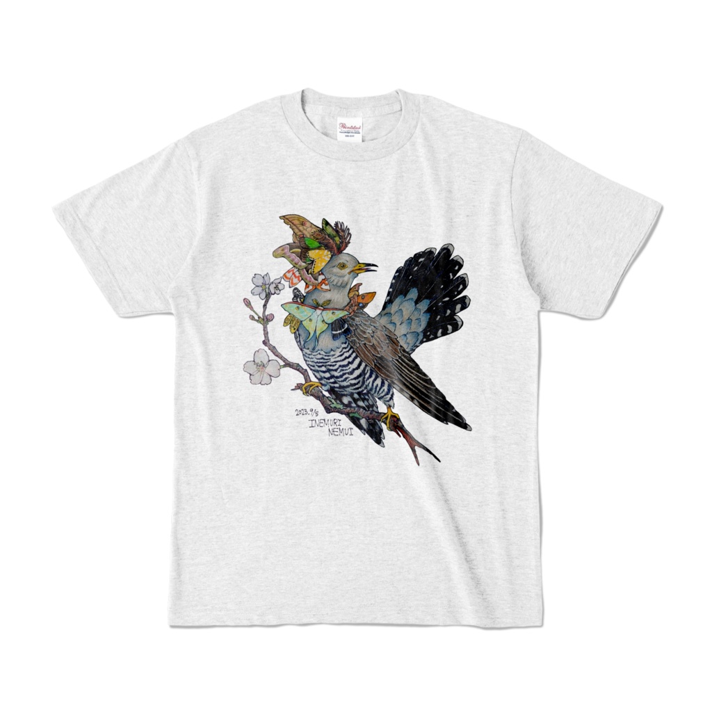 カッコウと蛾のカラーTシャツ