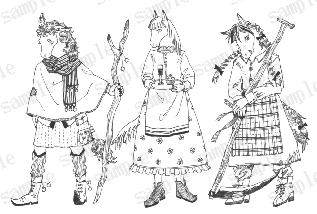 馬の村人たちのTシャツ②